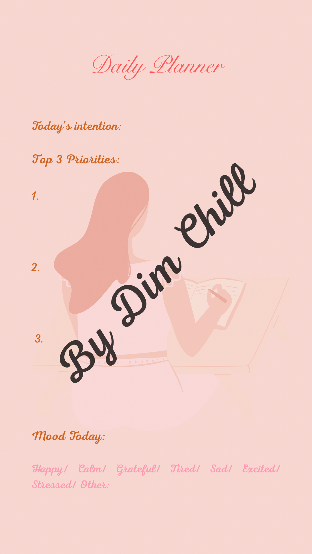 Dim Chill өөртөө анхаарах төлөвлөгөө (Хэвлэх боломжтой PDF)